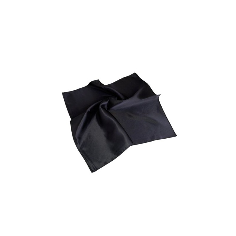 TrendsBlue Elegant Silk Feel Solid Color Satin Square Scarf, Black