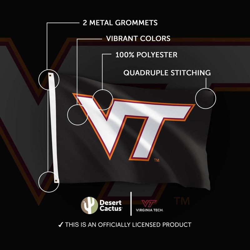 Desert Cactus Virginia Tech Flag Hokies VT Flags Banners 100%