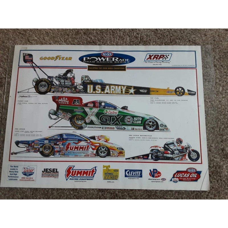 NHRA Vintage 2006 NHRA Powerade Champions Poster John Force Schumacher