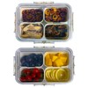 VOUKEN 2PCS Plastic Divided Serving Tray with Lid Snackle Box