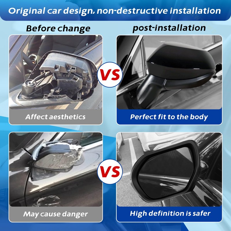 Black Left Driver Side Mirror Replacement For Toyota Corolla 2020
