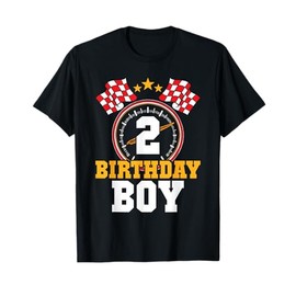 Birthday Boy 2nd Race Car Party 2 Years Old Racing Driver T-Shirt