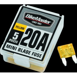 BikeMaster 5Piece Fits 20A Replacement Mini Blade Fuse