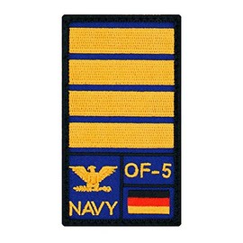Café Viereck ® Captain to the Sea German Army Rank Patch with Rank - Embroidered with Velcro - 9.8 cm x 5.6 cm (Blue)