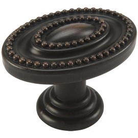 Cosmas 4888ORB Oil Rubbed Bronze Oval Beaded Cabinet Knob (Large)