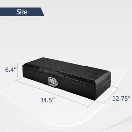 BATONECO 34.5 Inch Aluminum Tool Box, Truck Bed Tool Box with Lock and 2 Keys,Tool Storage Box for Truck,Trailer,Pickup,ATV,RV,34.5"X12.75"X6.4",Black