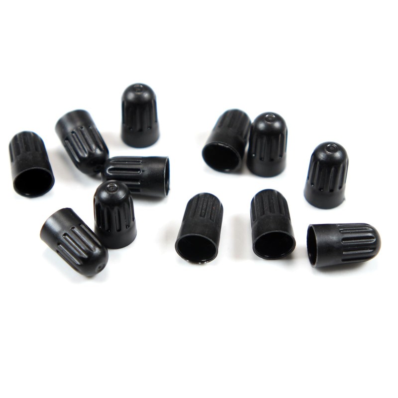 Dsycar 12 Pack TPMS Tire Valve Stem Caps, Black Plastic