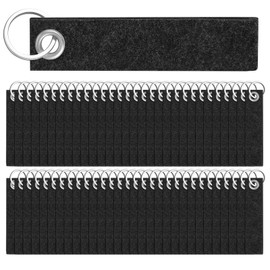 Nuenen Pack of 100 13 x 3 cm Colourful Felt Key Ring Blanks Key Rings with Pendant Made of Felt Lanyards for School Backpack Bag Purse Keys Crafts, darkgray