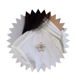 Cimenexe Vintage Pearl Flower Brooch Gold Pearl Flower Brooch Pin Round Pearl Flower Pin Brooch Retro Pearl Flower Brooch Pin Wedding Lapel Pin Banquet Badge Pins Jewelry for Women and Girls Gifts