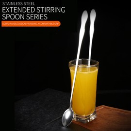2 PCS Long Coffee Spoons,7.8 Inch Coffee Stirrers,Ice Tea Spoons,Stainless Steel Iced Tea Spoon for Coffee Bar Accessories Tea Mixing Cocktail Stirring Coffee Milkshake Cold Drink (7.8 inch)