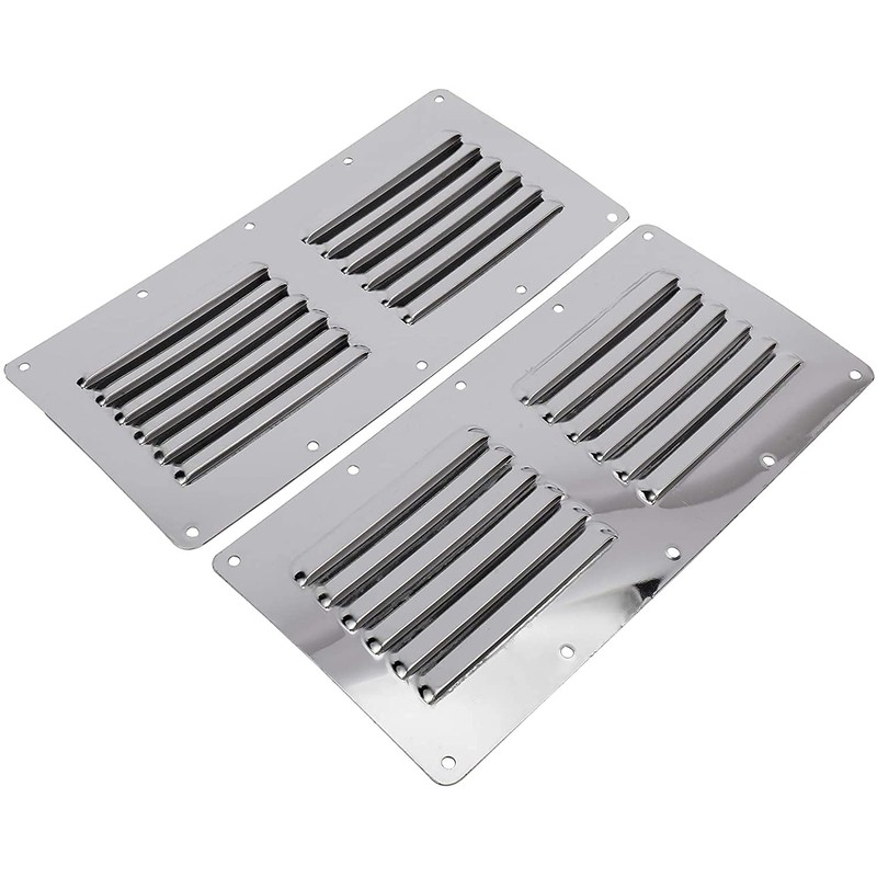 YaeMarine Stainless Steel 4-Pack 4-1/2" x 9" Stamped Louvered Vent