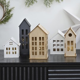 Ginger Ray BWC-113 5-Piece Christmas Decoration for Mantel or Fireplace (Black)
