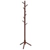 Tangkula Coat Rack Freestanding, Rubber Wood Coat Stand with 8