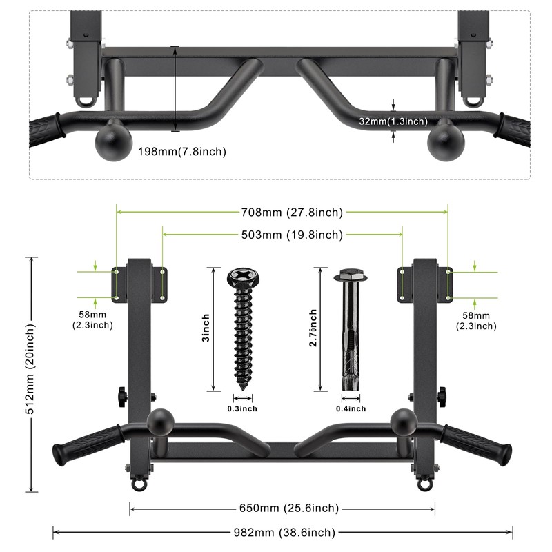 SELEWARE Heavy Duty Welded Pull Up Bar, Versatile Doorway Wall