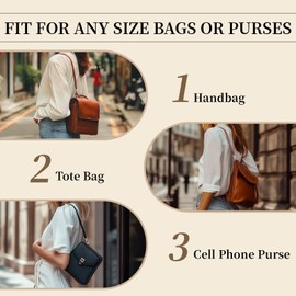 Gripooaven Purse Straps Replacement Kit for Longchamp Mini Bag, Leather Shoulder Crossbody Straps for Pouch, Adjustable Crossbody Bag Strap Kit for Longchamp Women Handbag (Gold Brown)