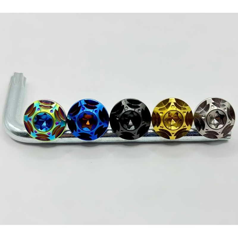 Kuroobaa Titanium Motorcycle License Plate Bolts with Security Anti-Theft Hex