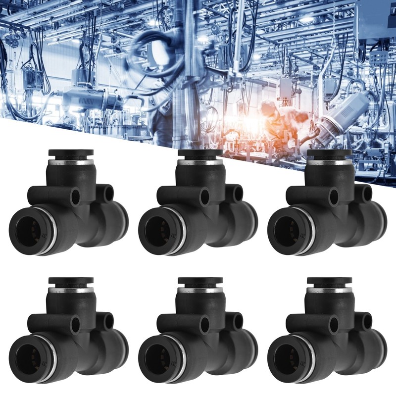 10pcs Pneumatic Tube Fitting Durable PVC Stable Sealing Corrosion Resistance