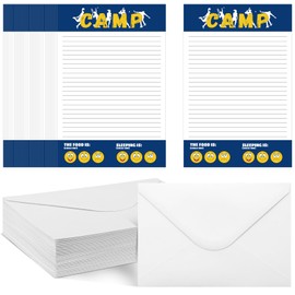 Janlaugh 80 Pcs Camp Stationery Set (40 Fill in the Papers and 40 Matching Envelopes) Camp Stationery Papers and Envelopes for Letter Writing Boys Girls Campers(Fresh)