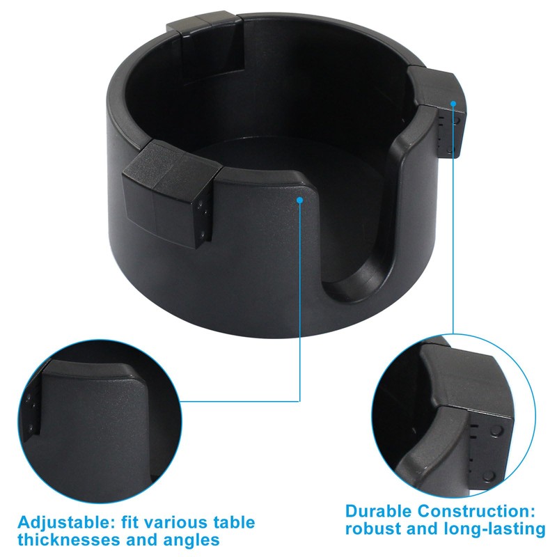Jiozermi Black Anti-Spill Cup Holder, Adjustable Spill Proof Drink Cup