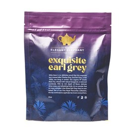 The Elegant Elephant Earl Grey Tea – Organic Loose Leaf Herbal Black Tea with Bergamot – Perfect Brew for Mental Clarity, Wellness & Relaxation – Hot or Iced Drink, Resealable 4oz Pouch