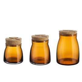 Kosta Boda Bruk Amber Canister/Storage Jars, Set of 3.,