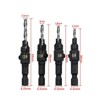 4PCS Screw Countersink Bit Set Pilot Holre Drill Metal Plastic