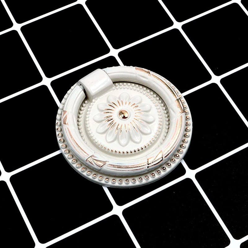 Shiwaki 2Pcs Ring Pulls Circle Knobs, Retro Invisible Hardware Cabinet