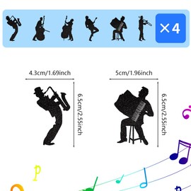 Music Theme Cupcake Toppers Rock Music Cupcake Toppers Cello Accordion Saxophone Trombone Electric Guitar Cupcake Toppers for Music Birthday Graduations 24 Pack