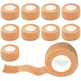 Gondiane 9 Pack 1" x 5 Yards Self Adhesive Bandage Wrap Self Stick Wrap for Ankle, Wrist, Finger, Sports, Breathable Cohesive Vet Tape for Pets (Skin Color)