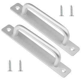 DDHOMIN 2 PCS Silver Aluminum Alloy Closet Door Handles with Screw Holes