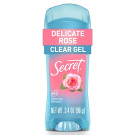 Secret Fresh Antiperspirant Deodorant for Women, 72hr Breathable Sweat & Odor Protection, Instant Freshness & Gentle, PH Balancing Minerals, Clear Gel, Delicate Rose Scent, 3.4 oz