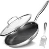 USELUCK 12 Inch Nonstick Frying Pan with Lid, Stainless Steel