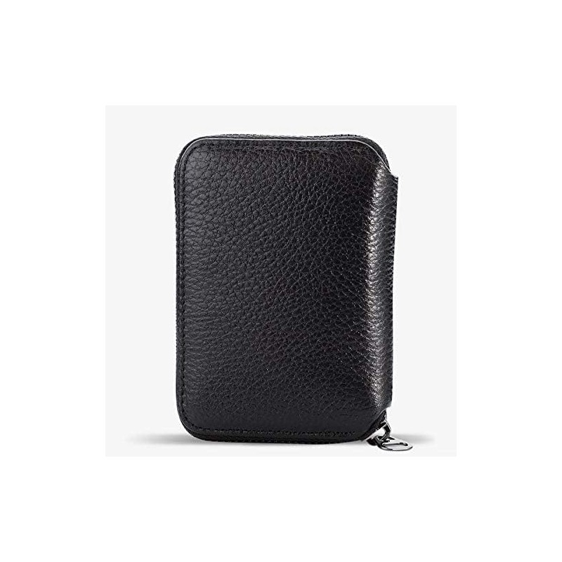 Anı Yüzük Genuine Leather Men's Zip Wallet, Black, black, Modern
