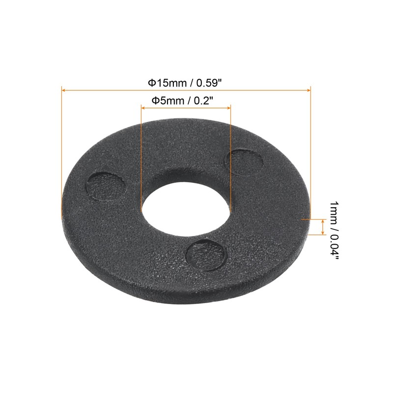 PATIKIL M5 12 Pack Nylon Flat Washers 5mm Inner Diameter