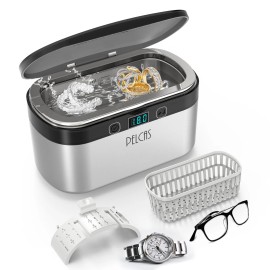 PELCAS Professional Ultrasonic Cleaner Machine for Cleaning,Eyeglass,Watches,Dentures,Ring,Blade Razorvoltage (v): 35W AC100-120V 50/60Hz, color: Silver, plug type: UK Plug