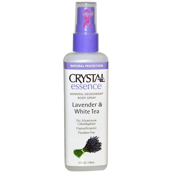Crystal Deodorant Essence Spray 4oz Lavender & White Tea (3 Pack)