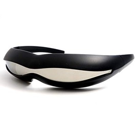 PLOPLO Futuristic Cyclops Monoblock Shield Mirrored Polarized Sunglasses UV400 (Black, Silver)