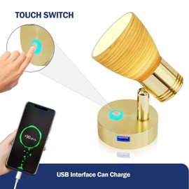 THALASSA RV 12 Volt Reading Lights with USB Port, Boat Interior Lights Bedside Cabin Lamp, Surface Mounted on Camper Caravan Motorhome Indoor Lighting with Built-in Touch Switch, Warm White Mode