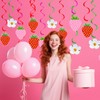48 Pcs Strawberry Hanging Swirl Banner, Strawberry and Flower Berry
