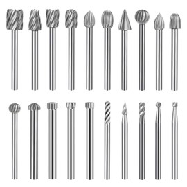 LALAGO 20-Piece HSS Milling Cutter Rotary Cutter Set, Wood Carving Cutter Drill Bit Set, Milling Bits for Metal Dremel, Carbide Rotary Cutter Set for Woodworking, Carving, Drilling