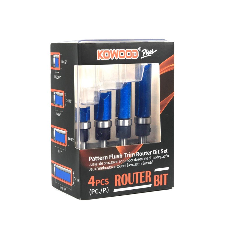 Professional Pattern Flush Trim Router Bits 1/4 Inch Shank, C3