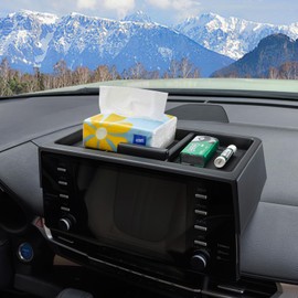 TOPINSTALL New Dash Tray Phone Holder Compatible with 2021-2024 Toyota Sienna Interior Accessories, Dashboard Hidden Storage Organizer Behind Screen Tissue Sunglasses Holder