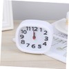 FUNOMOCYA Square Shape Alarm Clock Stylish White Desktop Timer Bright