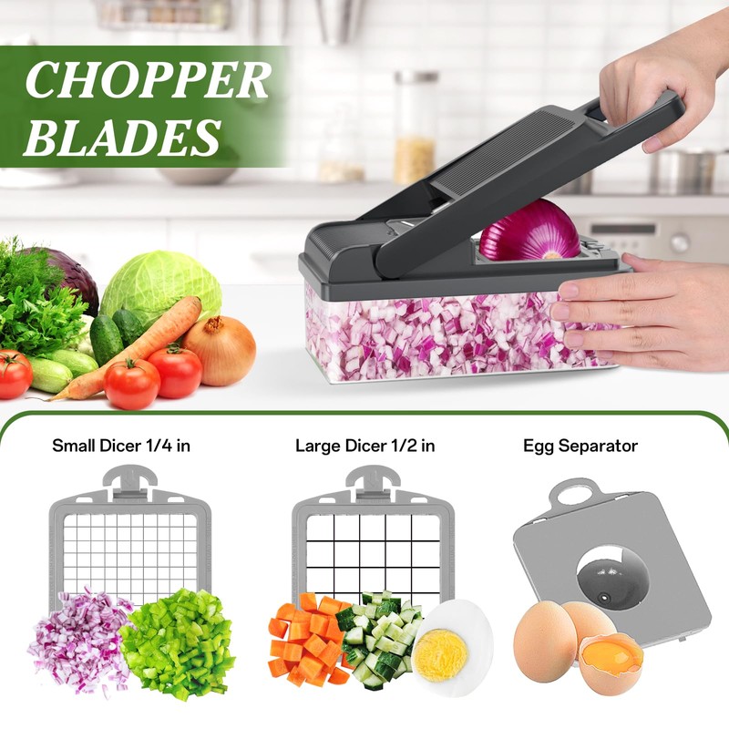 HomeHacks Vegetable Chopper Vegetable Cutter, 12 in 1 Kitchen Gadget,