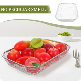 Drain Basket Stainless Fruit Strainer Strainers for Kitchen Metal Steel Strainer for Vegetables Stainless Sink Noodle Strainer Sink Strainer Small Mesh Stainless Steel Colander