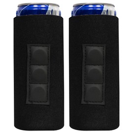 QualityPerfection Magnetic Slim Can Cooler Sleeve, Beer/Energy 3 Magnet vs 2 Magnets Standard Industry 12 oz Skinny size Neoprene 4mm Thickness 2 Units (Black)