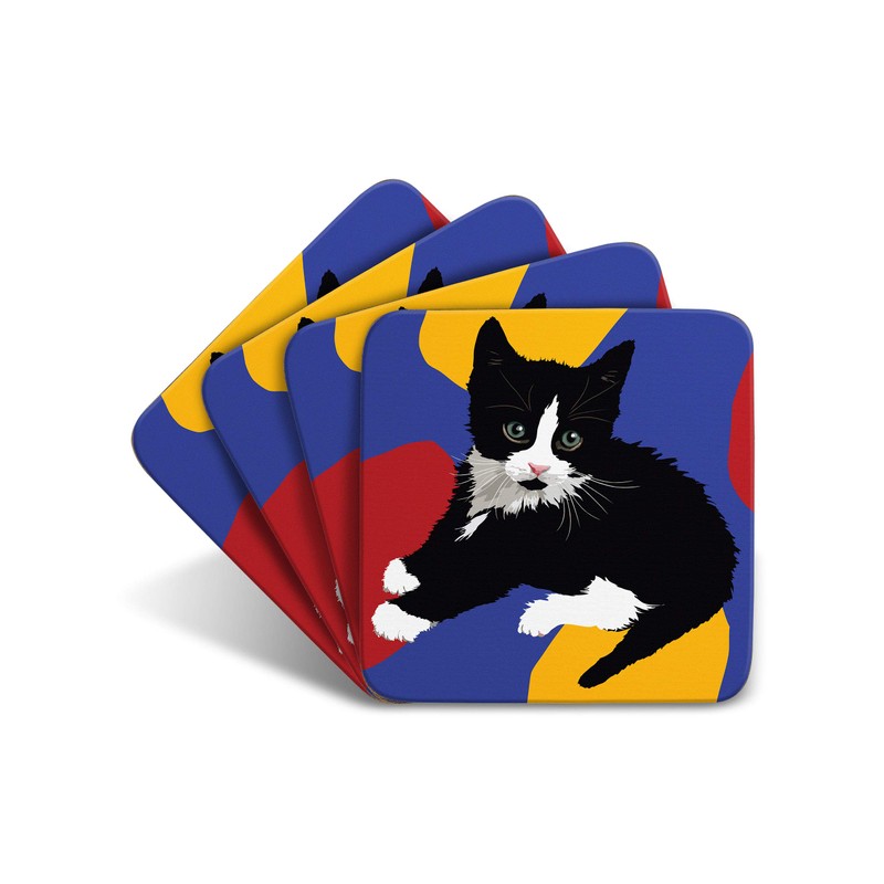Kitten - Set of 4 Coasters - Leslie Gerry Animal