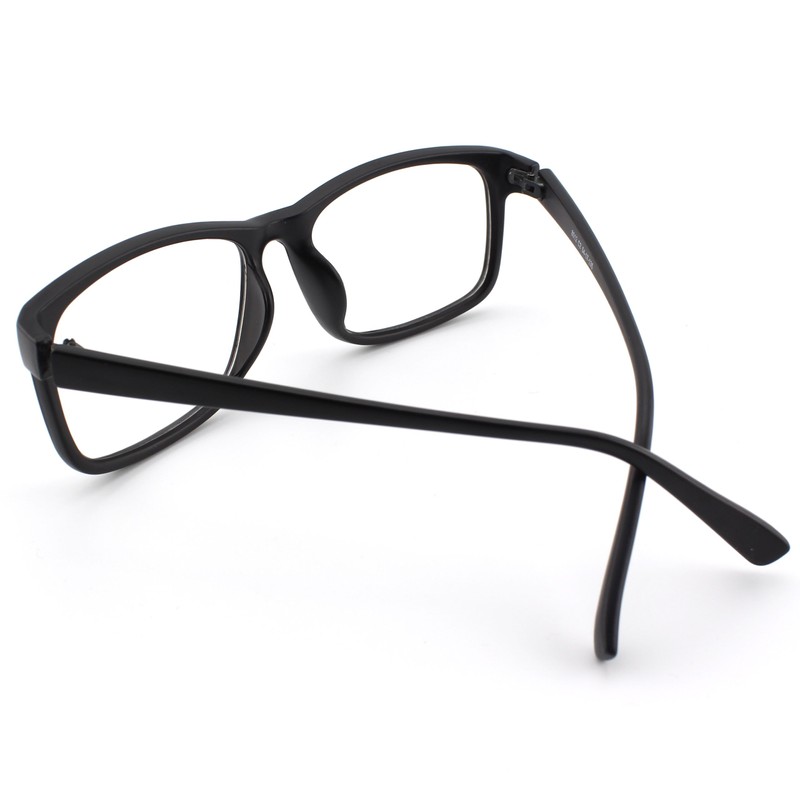 GQUEEN Fake Brille Ohne Stärke Damen Herren Nerdbrille Schwarz UV400