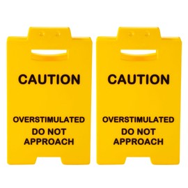 Lyreh 2 St Lustiges Warnschild, Lustiges Acryl Warnschild Büro Vorsicht Überreizung Nicht Näher Kommen Humorvolle Schreibtisch-Dekoration für Arbeitszimmer Schlafzimmer Bürotisch (Gelb)