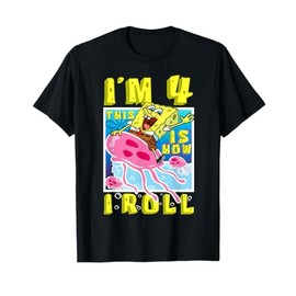 Mademark x SpongeBob SquarePants - SpongeBob 4th Birthday Gift Im 4 This Is How I Roll Fourth T-Shirt